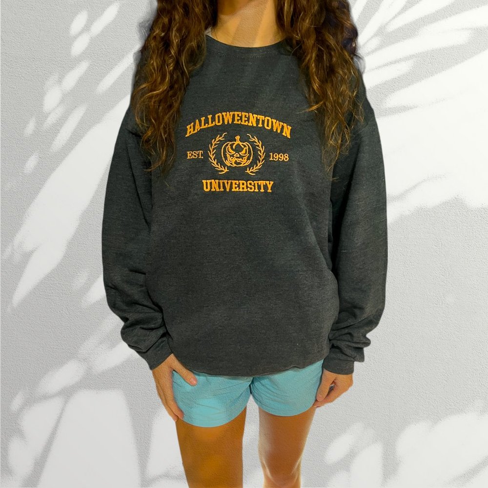 Vintage Embroidered Halloweentown University Crewneck Sweatshirt